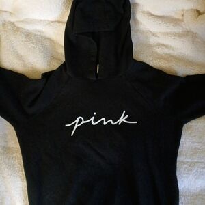 Black Hoodie with Pink Script